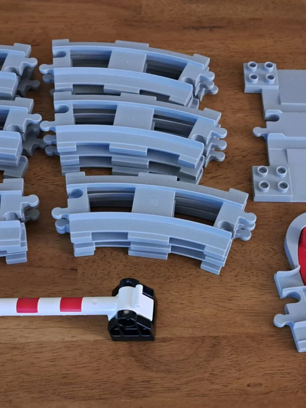 Lego Duplo Train Track Lot gray Curved, Straight, Switcher, crossing 21 Pieces